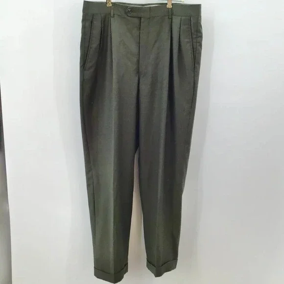 Mens Jones New York Suit 40R Pants 35/28.5 Wool Cashmere Blend Green Houndstooth - Picture 9 of 16